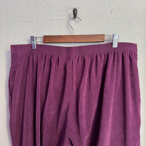 Alfred Dunner Womens Pants Size 20W Purple Half Elastic Waist Soft Light Pockets - Picture 5 of 9